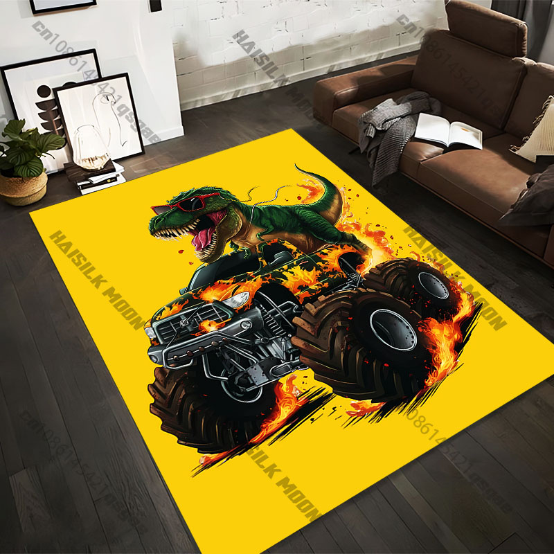 Printing Commercial Drive - 21 Größen Dinosaurier-Fahrer auf Feuer-Monster-Truck Bedruckte