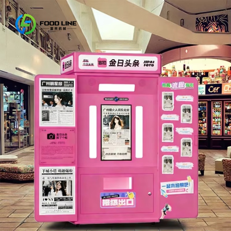 Commercial Photo Printing Kiosk - Maßgeschneiderter Zeitungsfotoautomat im Retro-Stil für Sofortdruck