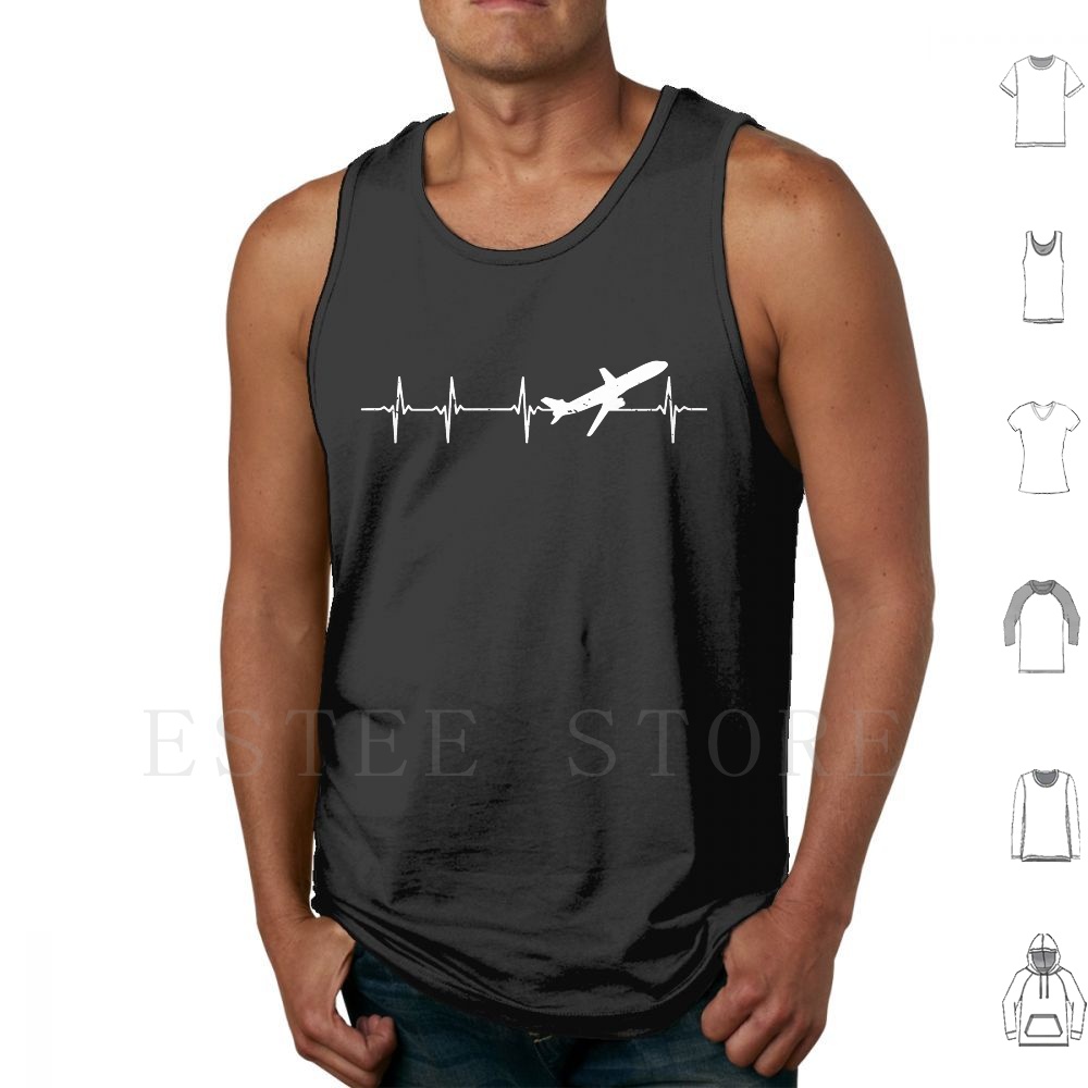 Commercial Printing Business - Flugzeug Ekg Tank Tops Weste ärmellos