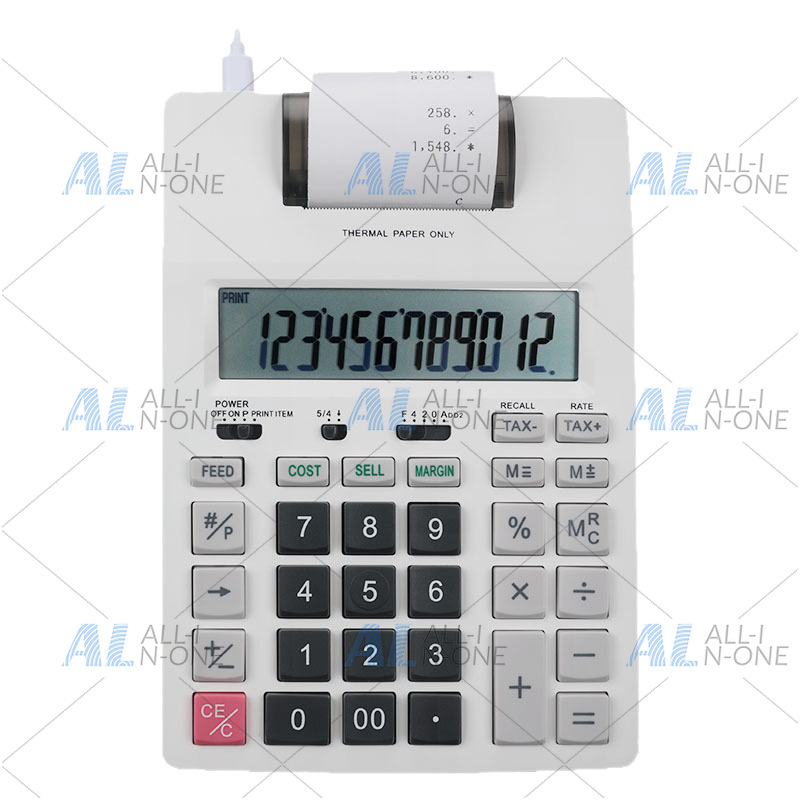 Commercial Printing Calculator - Büro-Taschenrechner mit Monochrom-Druckfunktion, Professioneller Kassierer-Rechner, Desktop-Buchhaltungs-